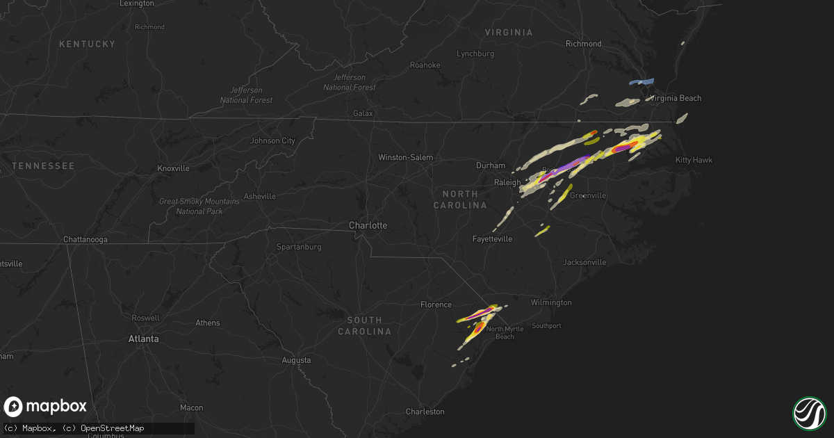 Hail map in North Carolina on April 7, 2022