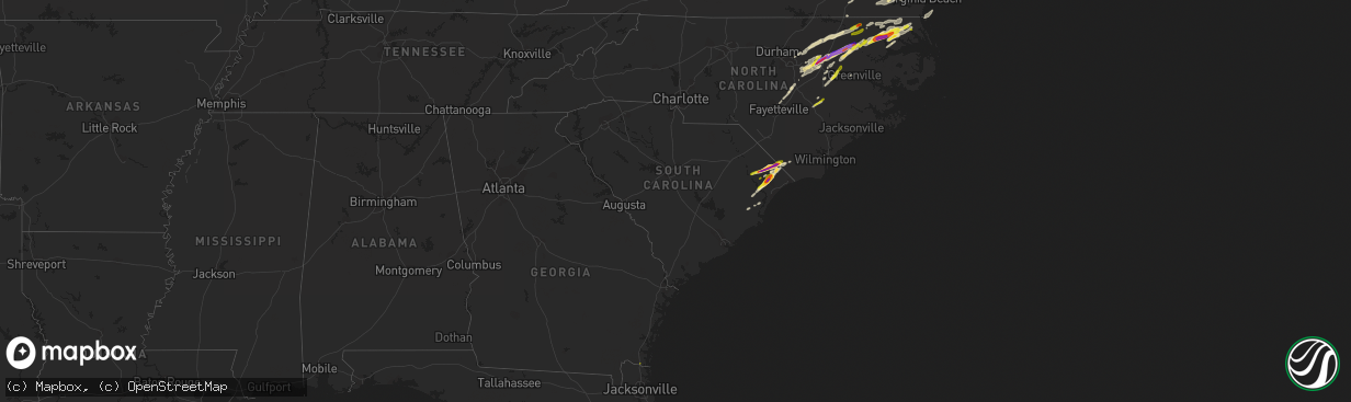 Hail map in South Carolina on April 7, 2022