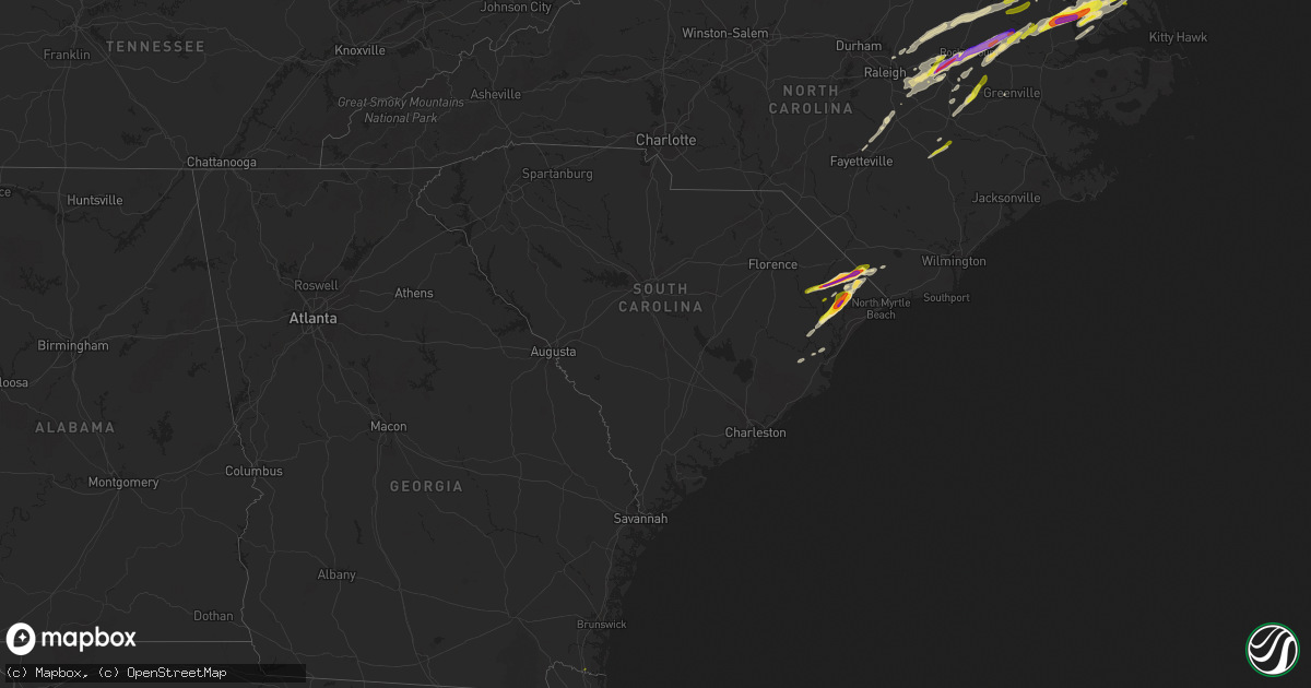 Hail map in South Carolina on April 7, 2022