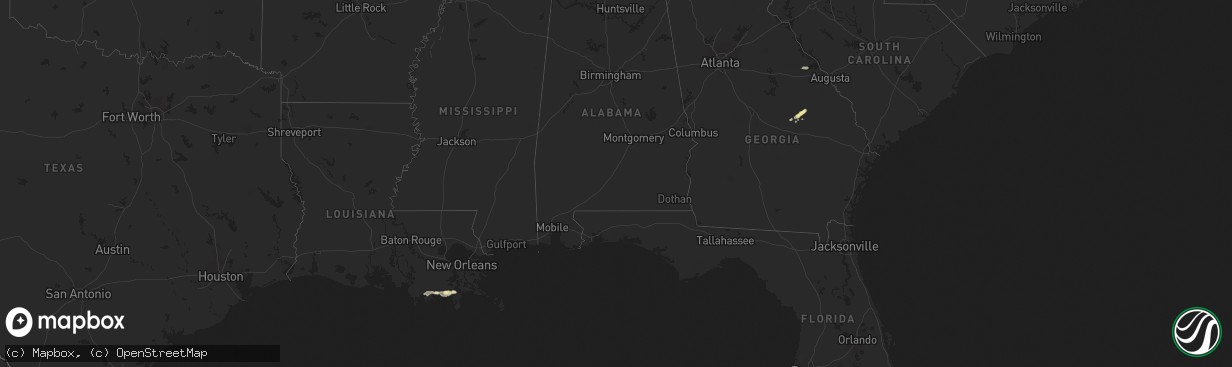 Hail map in Georgia on April 7, 2023