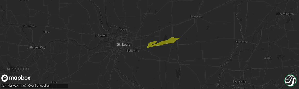 Hail map in Aviston, IL on April 7, 2024