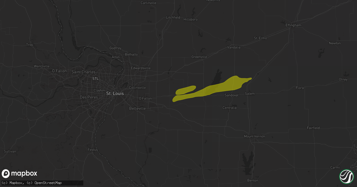 Hail map in Aviston, IL on April 7, 2024