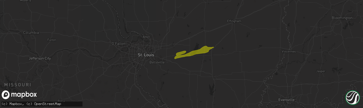 Hail map in Breese, IL on April 7, 2024