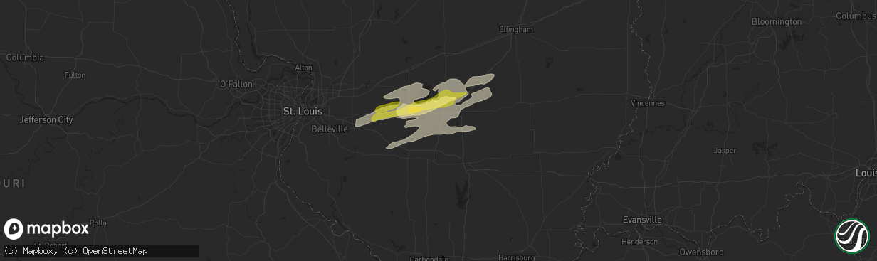 Hail map in Centralia, IL on April 7, 2024
