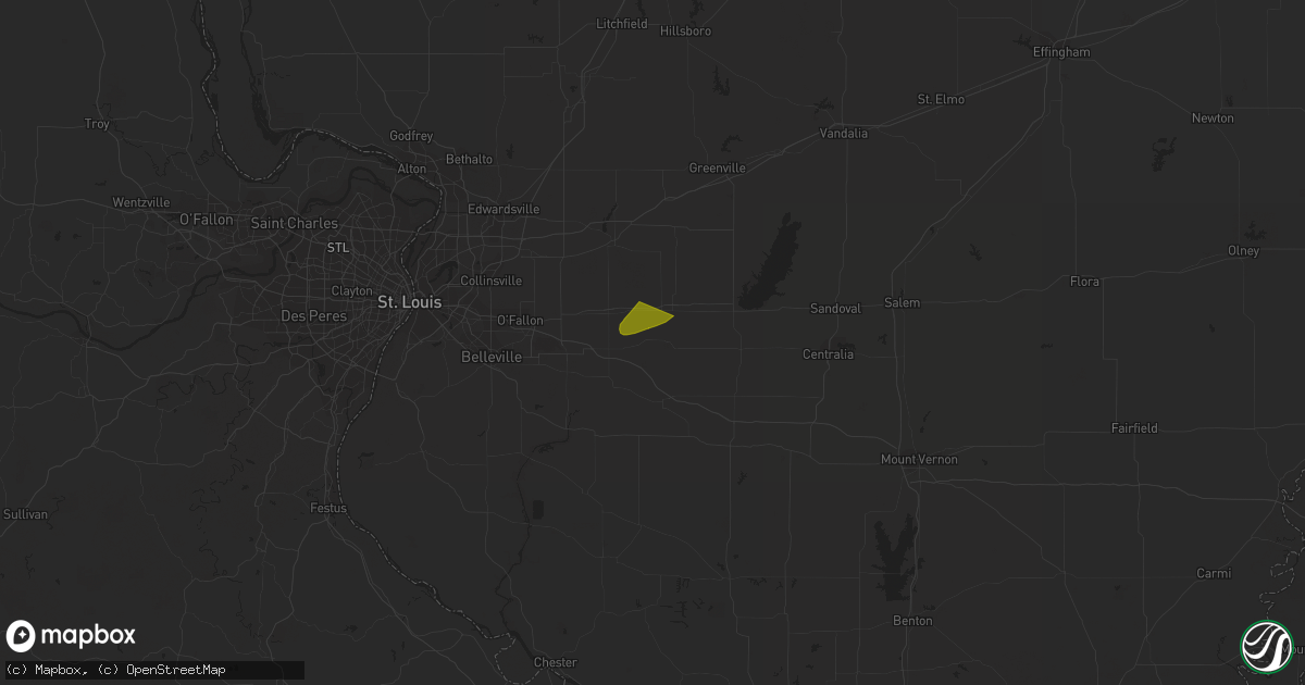 Hail map in Germantown, IL on April 7, 2024