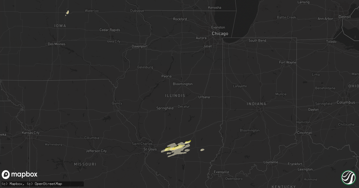 Hail map in Illinois on April 7, 2024