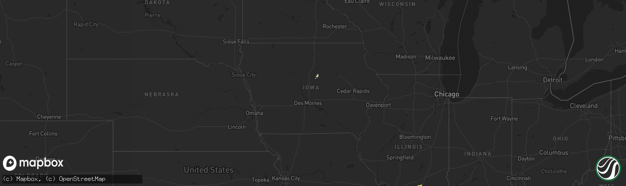 Hail map in Iowa on April 7, 2024