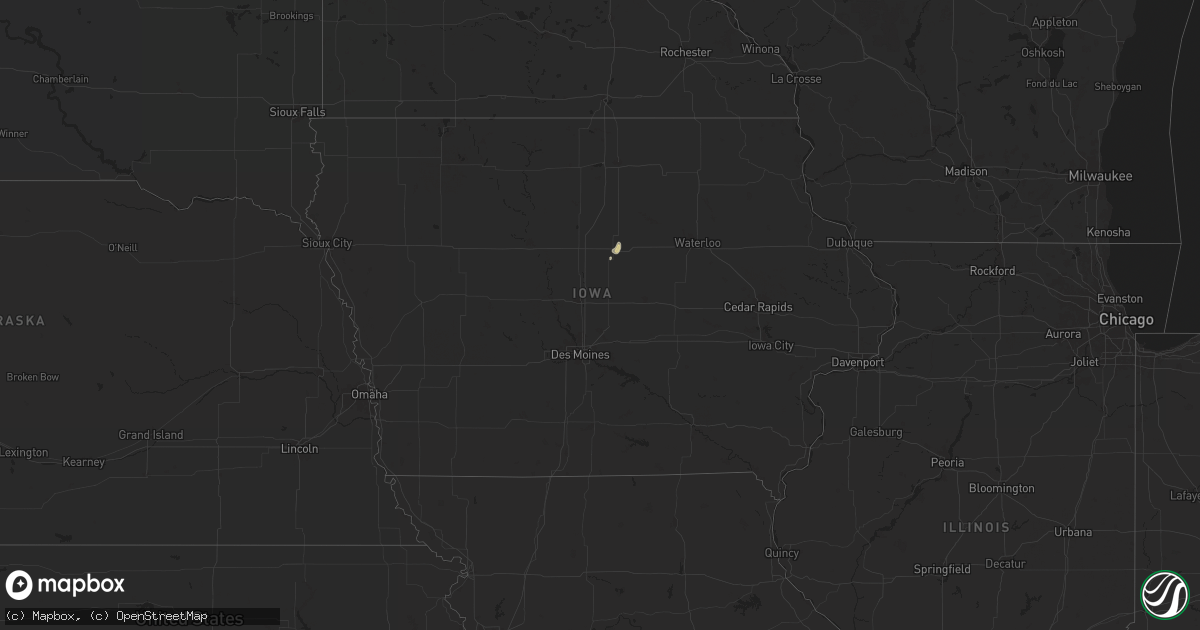 Hail map in Iowa on April 7, 2024