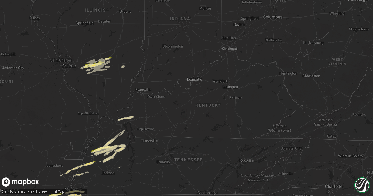 Hail map in Kentucky on April 7, 2024