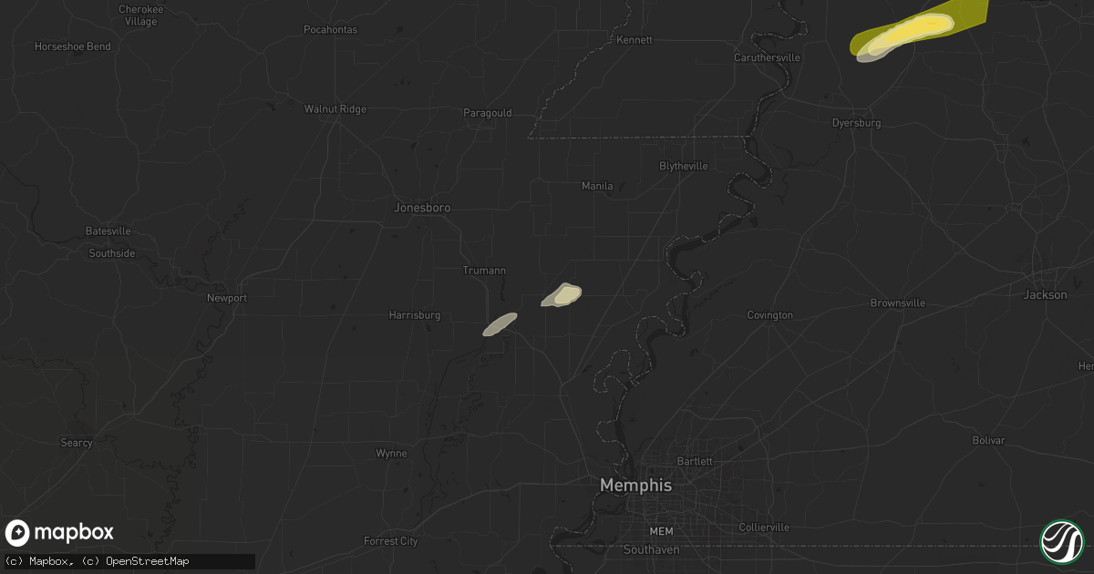 Hail map in Lepanto, AR on April 7, 2024