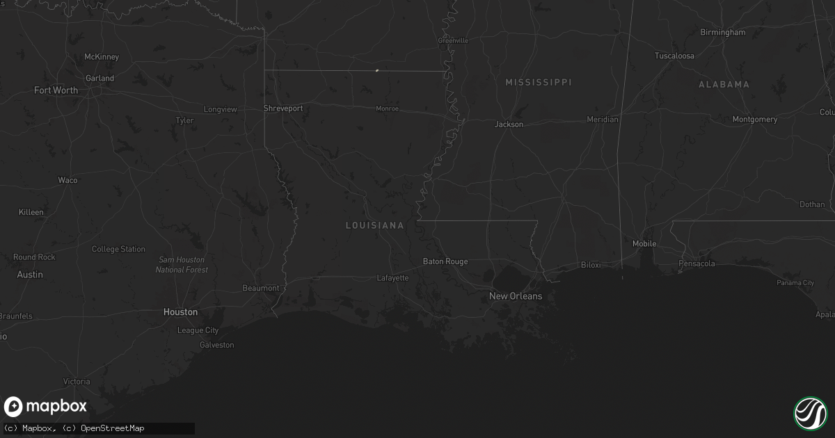 Hail map in Louisiana on April 7, 2024