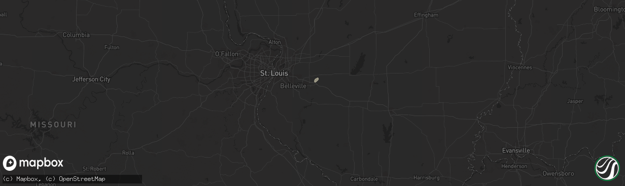 Hail map in Mascoutah, IL on April 7, 2024