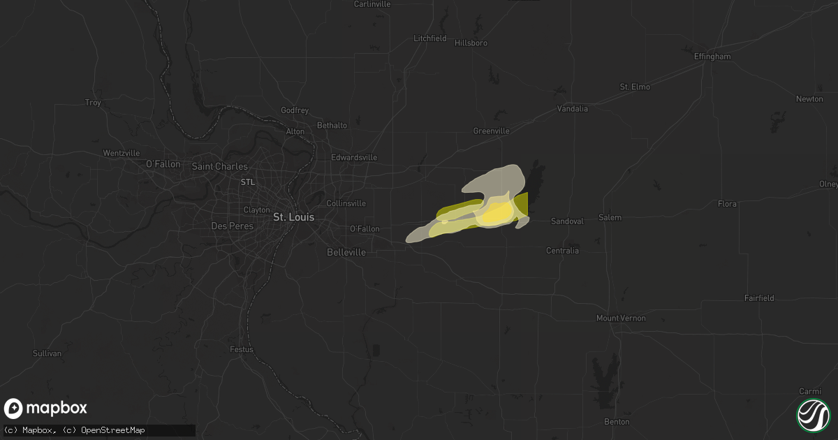 Hail map in Trenton, IL on April 7, 2024