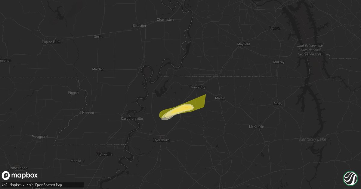 Hail map in Troy, TN on April 7, 2024
