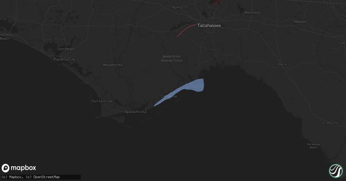 Hail map in Carrabelle, FL on April 7, 2025