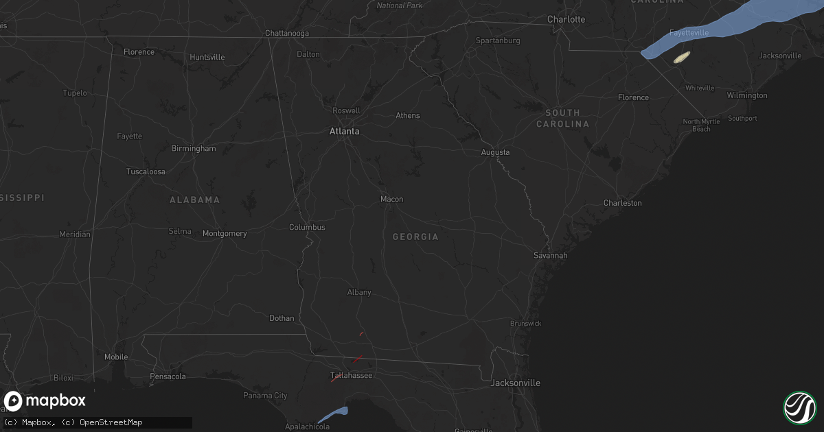 Hail map in Georgia on April 7, 2025