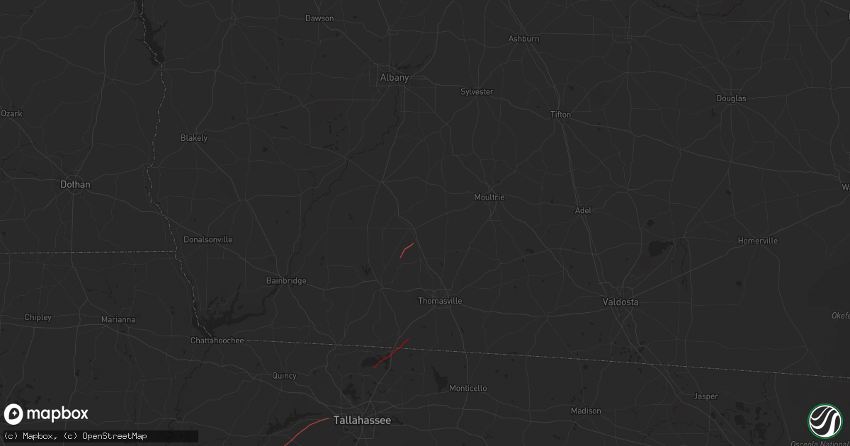Hail map in Meigs, GA on April 7, 2025