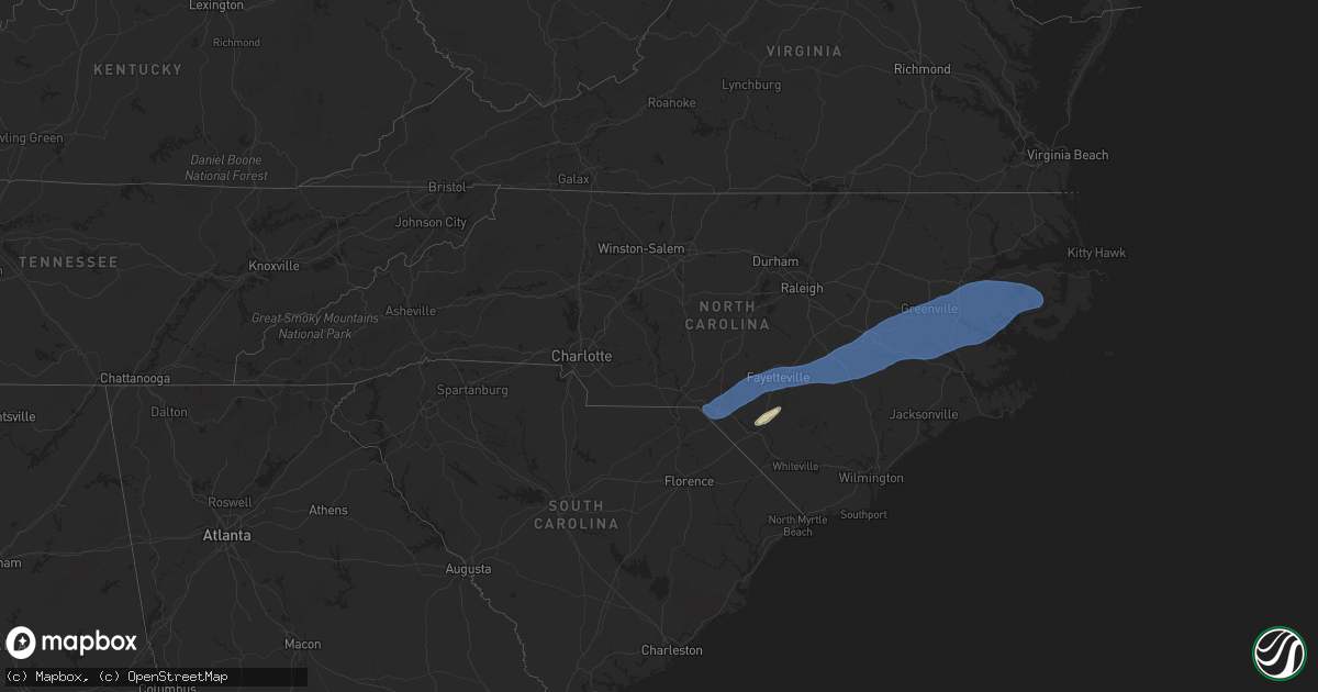 Hail map in North Carolina on April 7, 2025