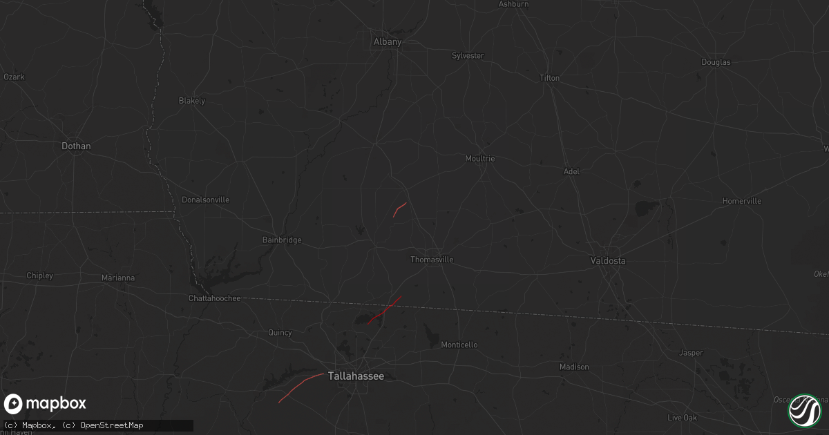 Hail map in Ochlocknee, GA on April 7, 2025