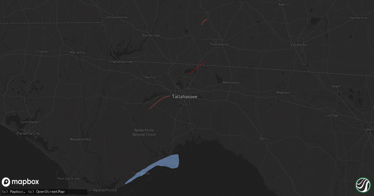 Hail map in Tallahassee, FL on April 7, 2025