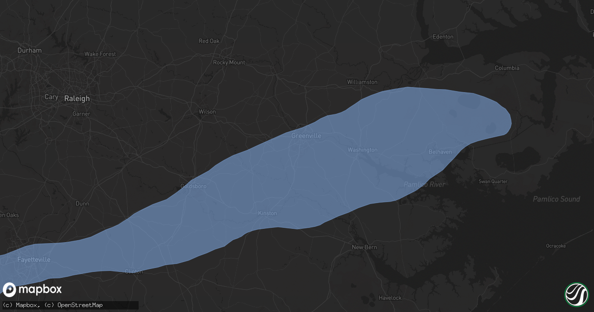 Hail map in Winterville, NC on April 7, 2025