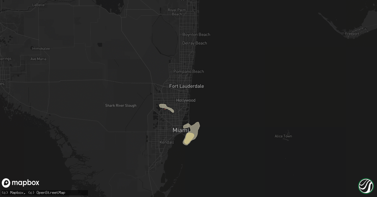Hail map in Hollywood, FL on April 7, 2026