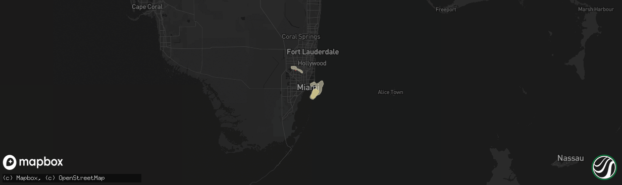 Hail map in Key Biscayne, FL on April 7, 2026