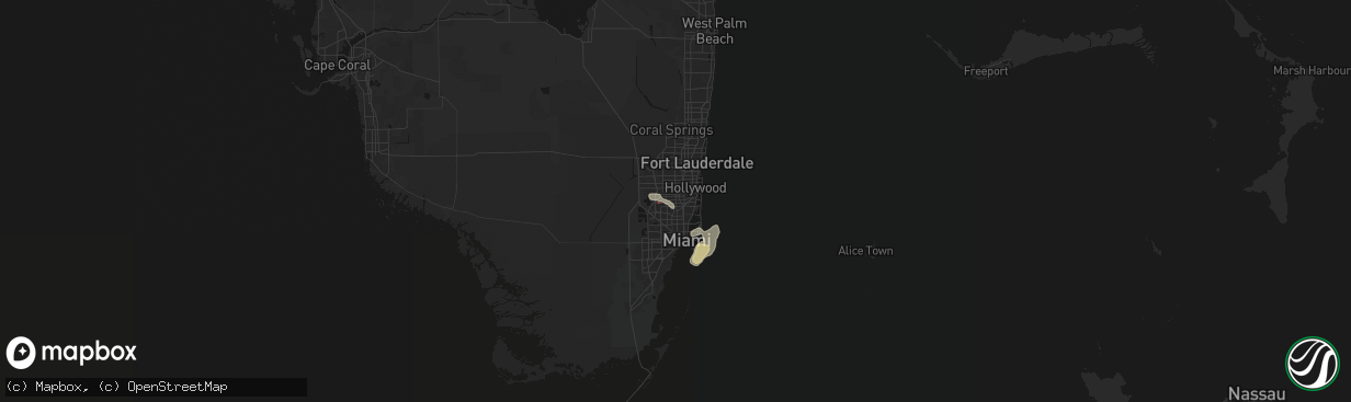 Hail map in Miami Gardens, FL on April 7, 2026
