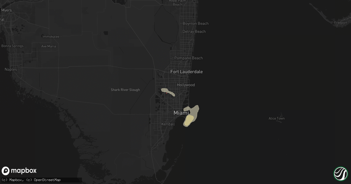 Hail map in Miami Gardens, FL on April 7, 2026