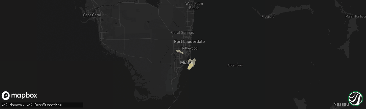 Hail map in Opa Locka, FL on April 7, 2026