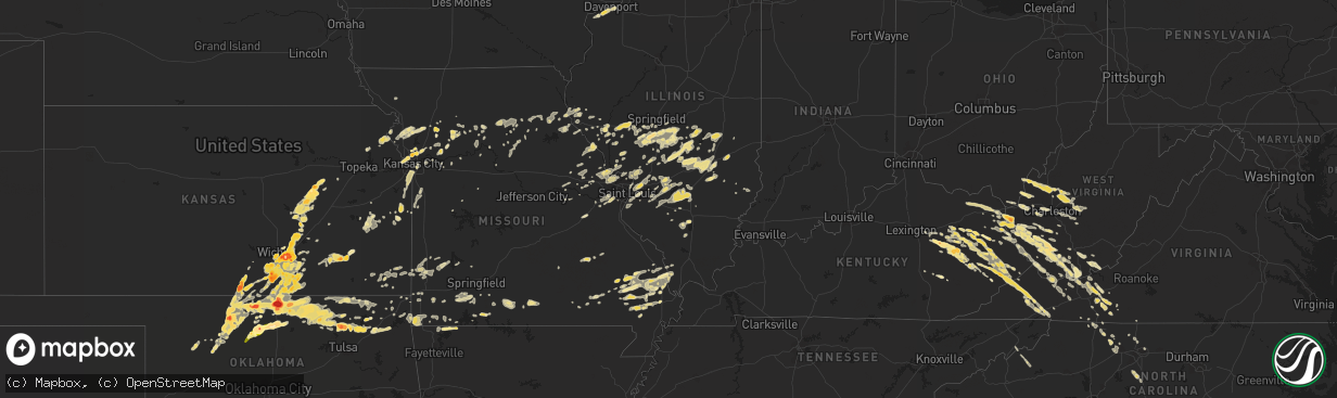 Hail map in Kansas on April 8, 2011