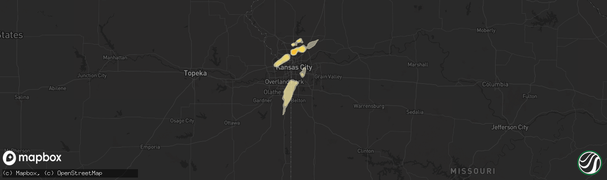 Hail map in Moline, IL on April 8, 2011