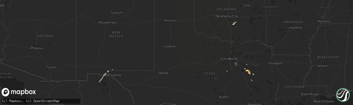 Hail map in Oklahoma on April 8, 2012
