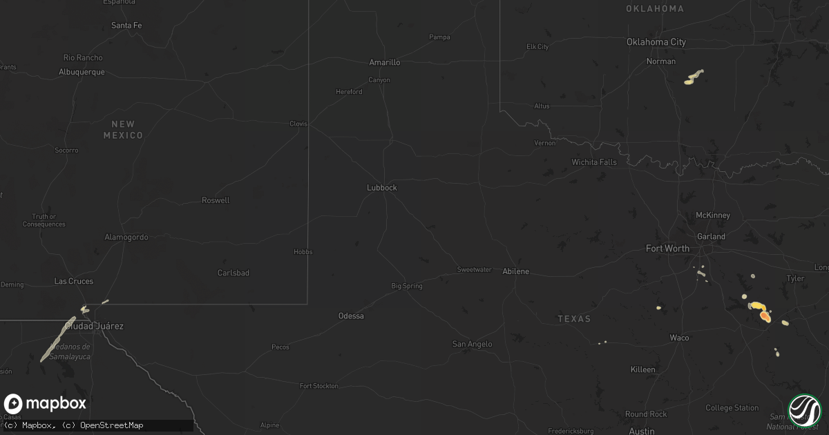 Hail map in Oklahoma on April 8, 2012