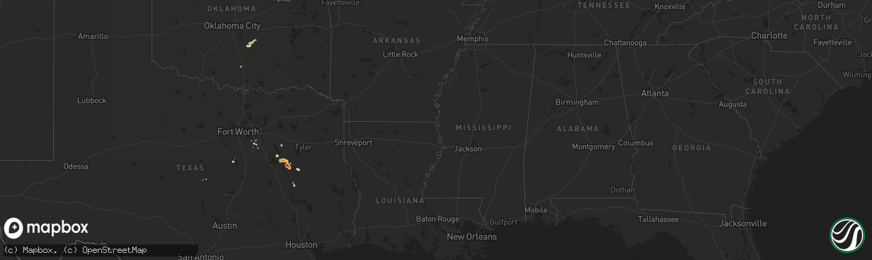 Hail map on April 8, 2012