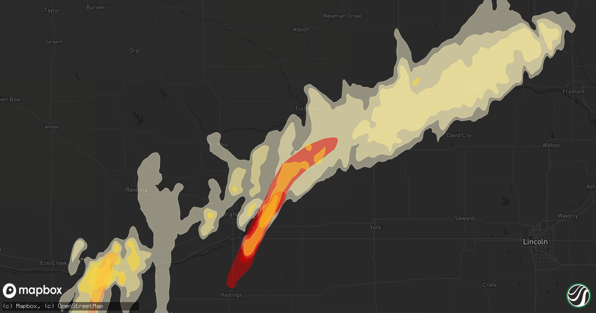 Hail map in Central City, NE on April 8, 2013