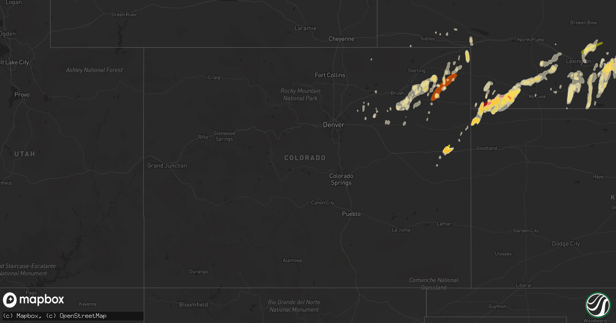 Hail map in Colorado on April 8, 2013