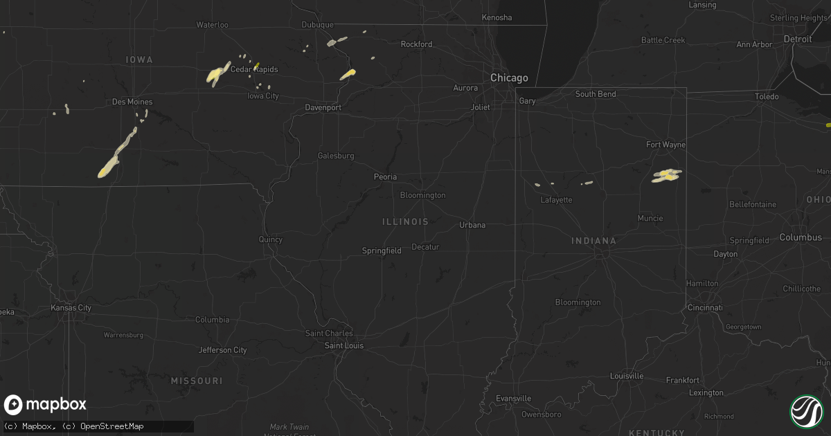 Hail map in Illinois on April 8, 2013