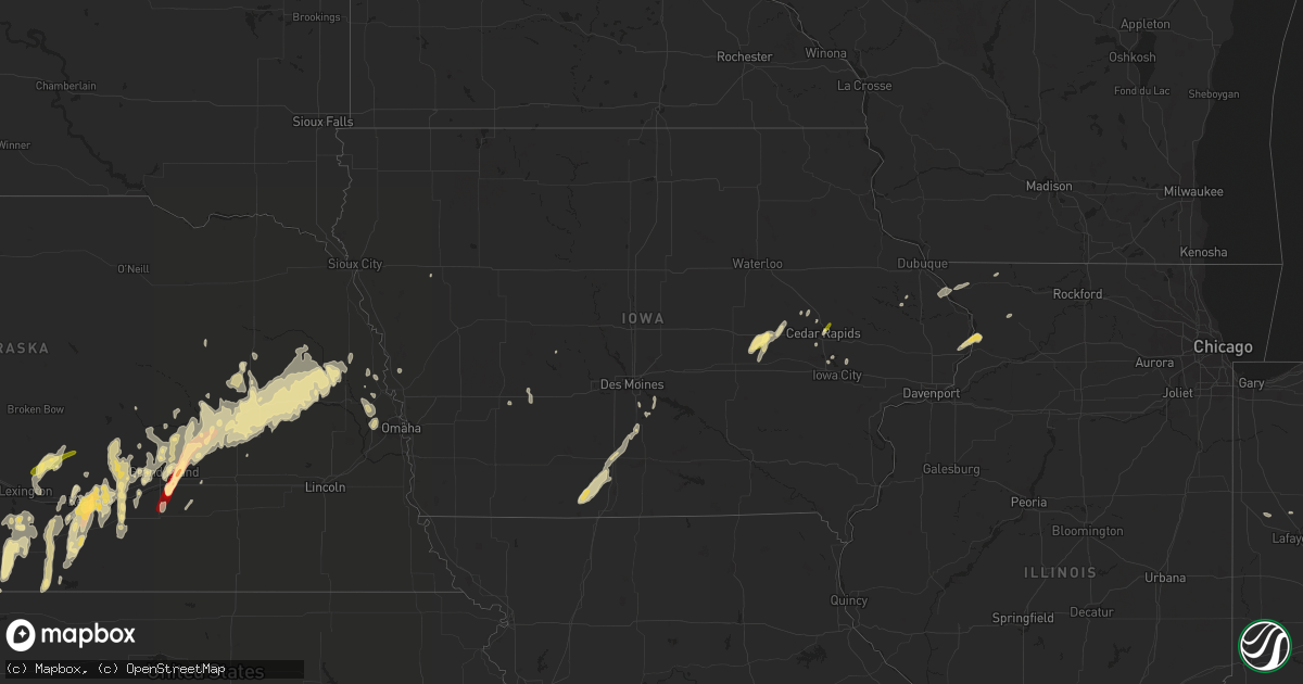 Hail map in Iowa on April 8, 2013
