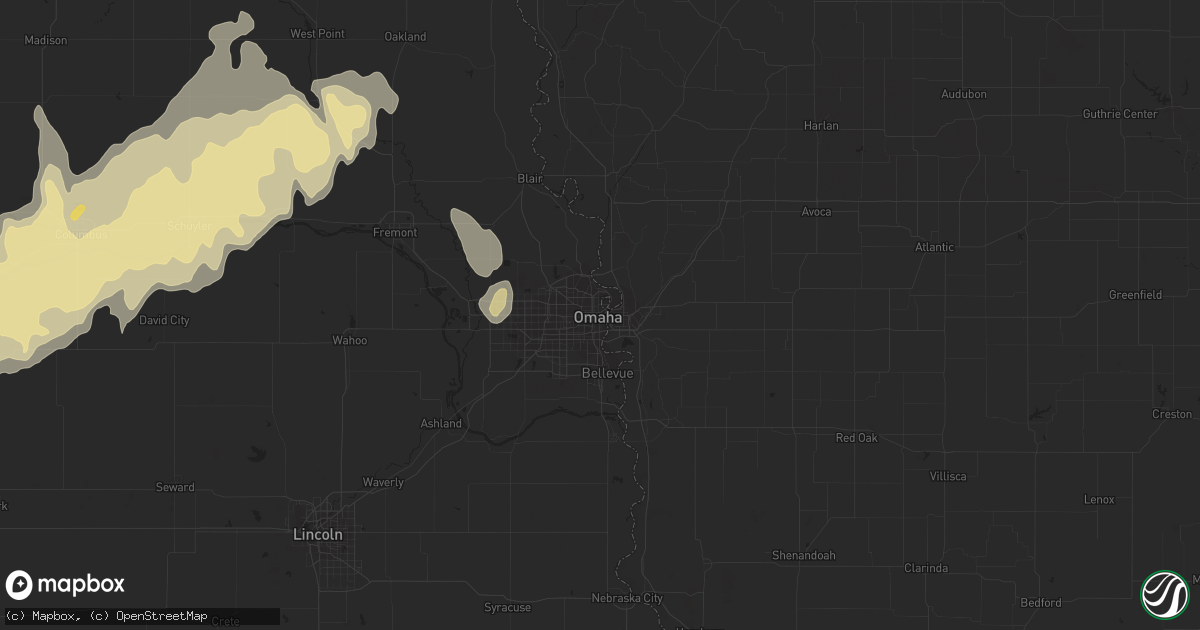 Hail map in Omaha, NE on April 8, 2013