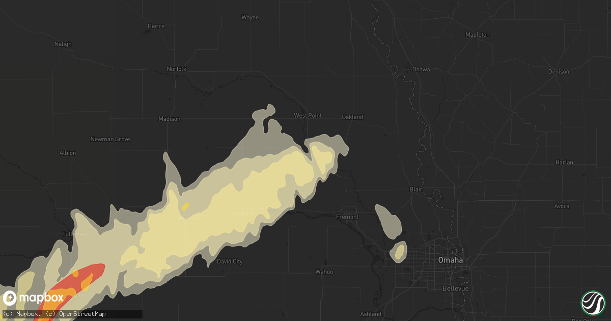 Hail map in Scribner, NE on April 8, 2013