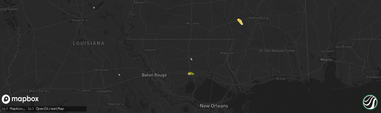 Hail map in Amite, LA on April 8, 2014