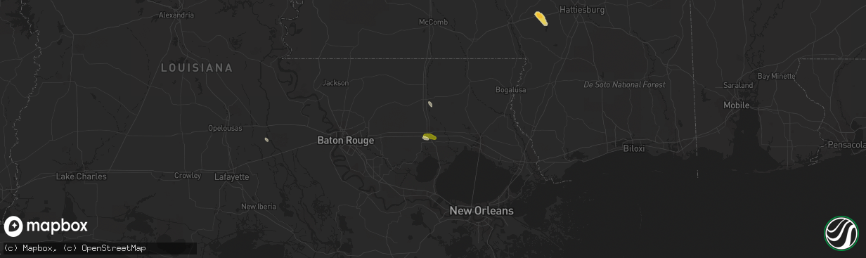 Hail map in Hammond, LA on April 8, 2014