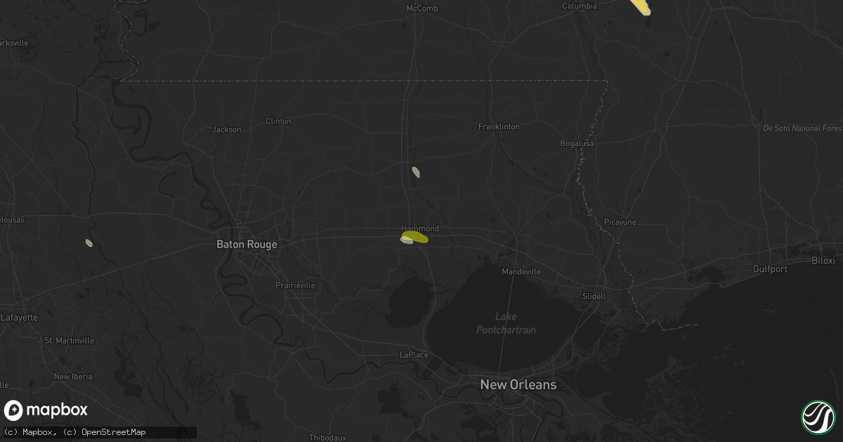 Hail map in Hammond, LA on April 8, 2014