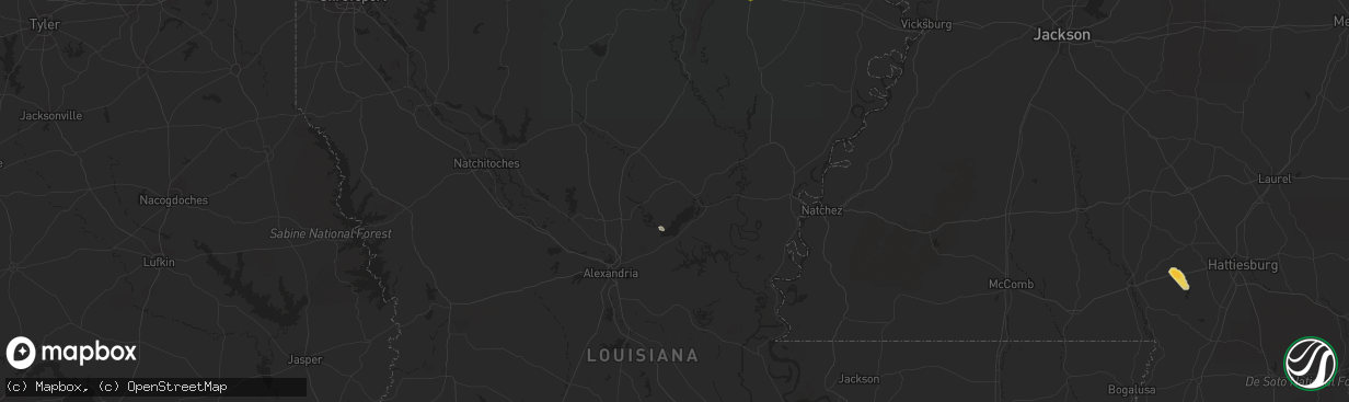 Hail map in Jena, LA on April 8, 2014