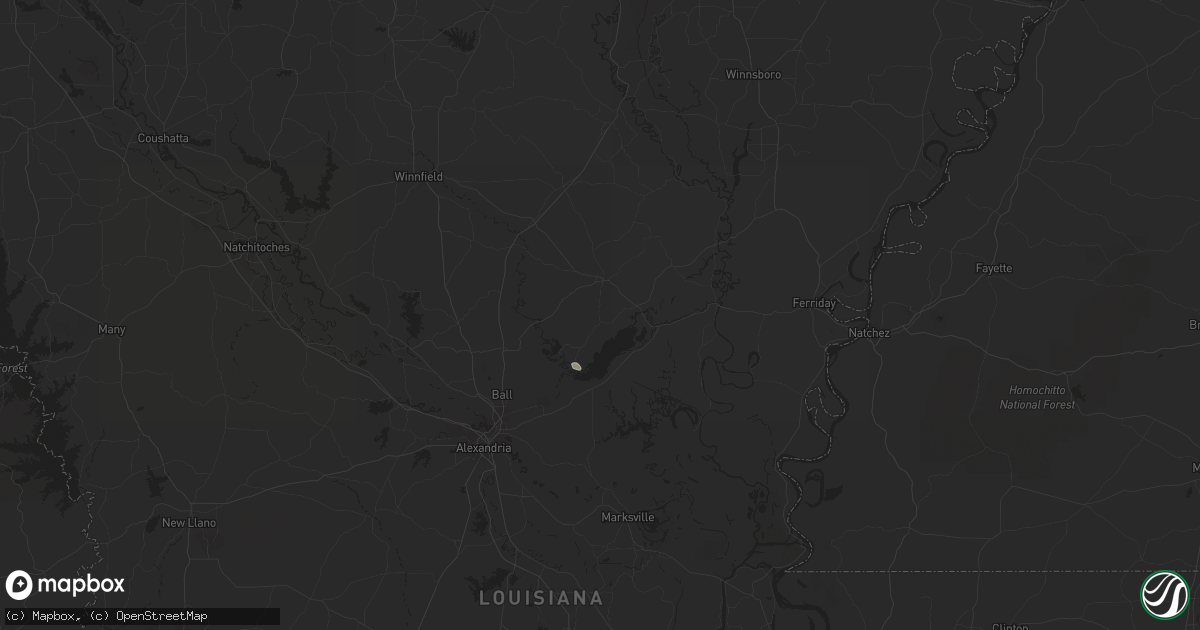 Hail map in Jena, LA on April 8, 2014