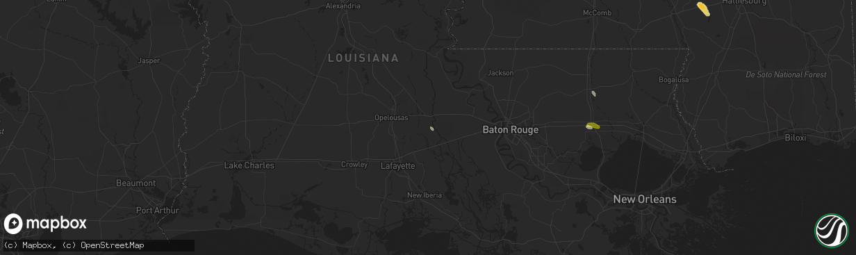 Hail map in Krotz Springs, LA on April 8, 2014