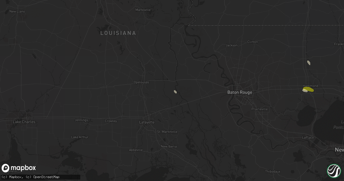 Hail map in Krotz Springs, LA on April 8, 2014