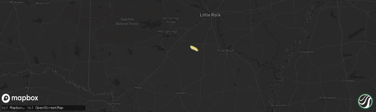 Hail map in Leola, AR on April 8, 2014