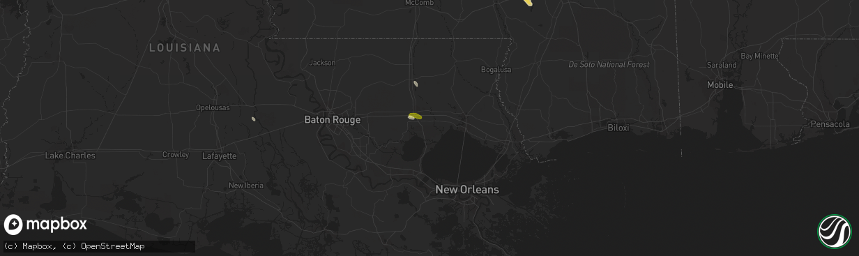 Hail map in Ponchatoula, LA on April 8, 2014